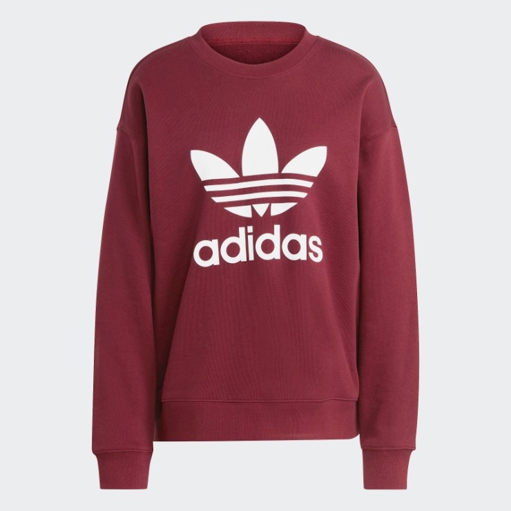 Sudadera Roja Adidas Trefoil Crew Con Estilo