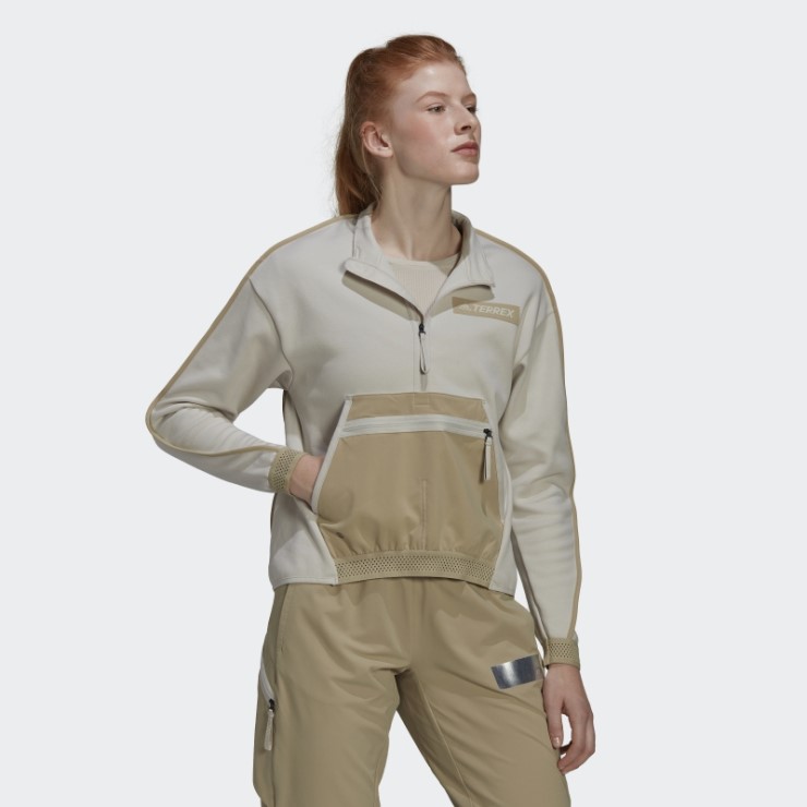 Sudadera Terrex Con Media Cremallera Y Bolsillo Con Media Cremallera Adidas Aluminium