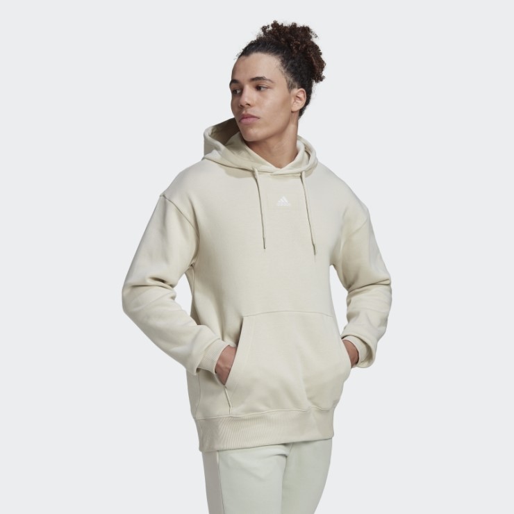 Adidas Essentials Feelvivid Sudadera Con Capucha De Algodón Y Hombros Caídos Aluminio