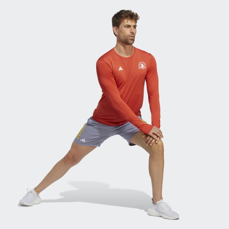 Camiseta Manga Larga Boston Marathon 2023 Adidas Roja