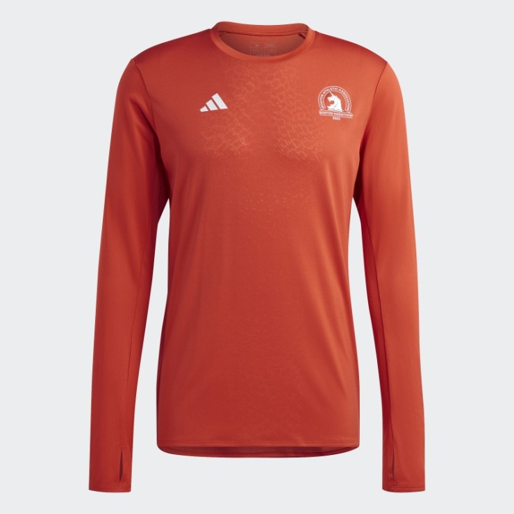 Camiseta De Running De Manga Larga Roja Boston Maratón 2023 Adidas