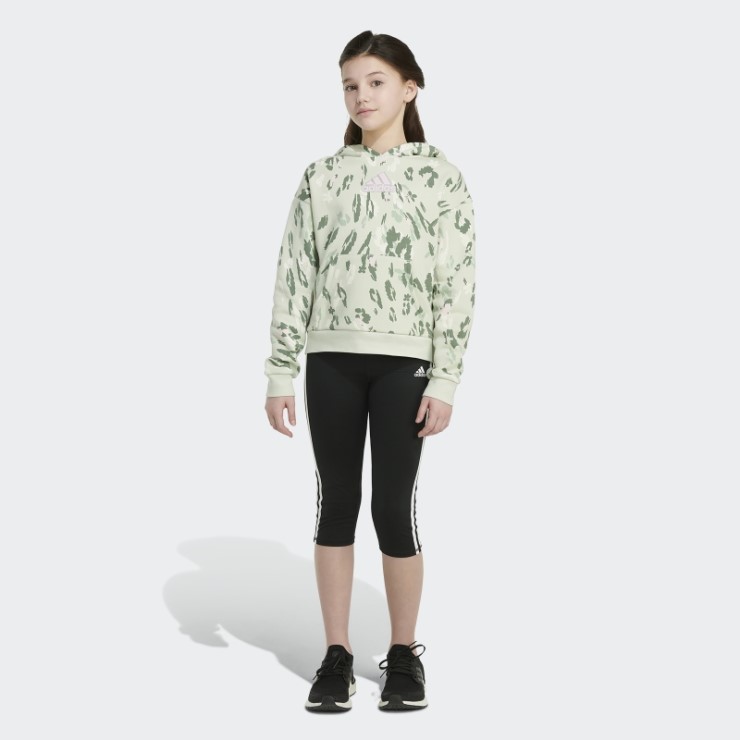 Sudadera Con Capucha De Polar Con Estampado Completo (talla Grande) Verde Adidas