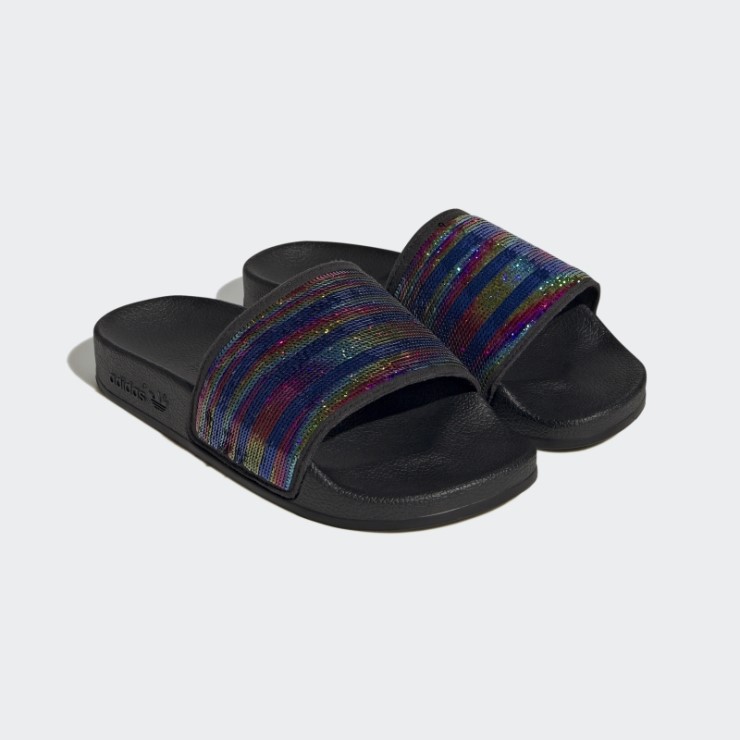 Chanclas Adidas Adilette Plateadas