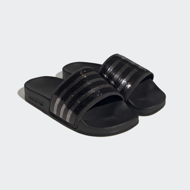 Chanclas Adidas Adilette Plateadas