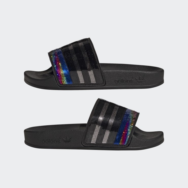 Chanclas Adidas Adilette Plateadas