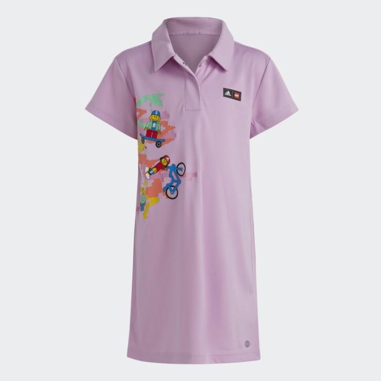 Adidas X Lego Play Polo Vestido Lila Caliente