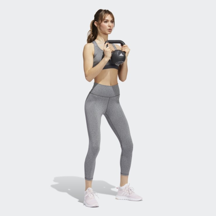 Leggings Adidas Optime Training 7/8 Gris Oscuro Jaspeado