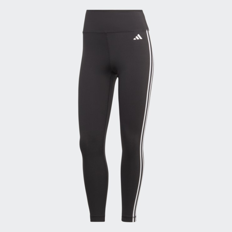 Negro Adidas Train Essentials 3 Rayas De Talle Alto 7/8 Leggins