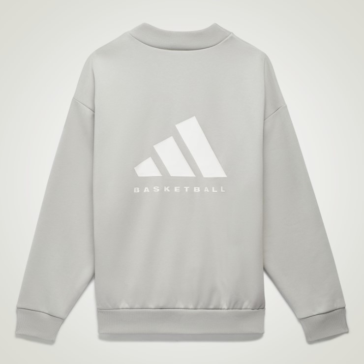 Sudadera Adidas Basketball Crew Gris Metal