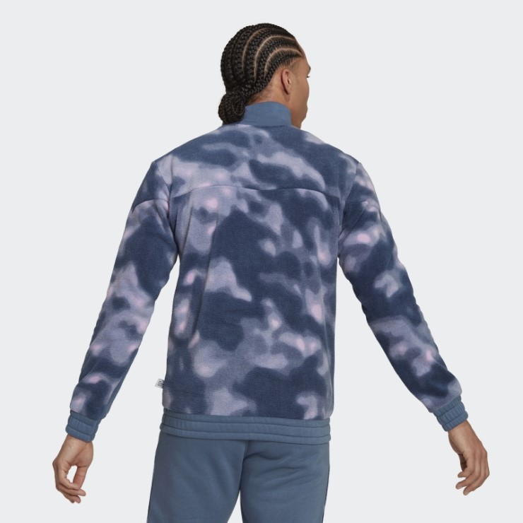 Adidas Polar Fleece Nature Allover Print 1/4-zip Chaqueta Acero