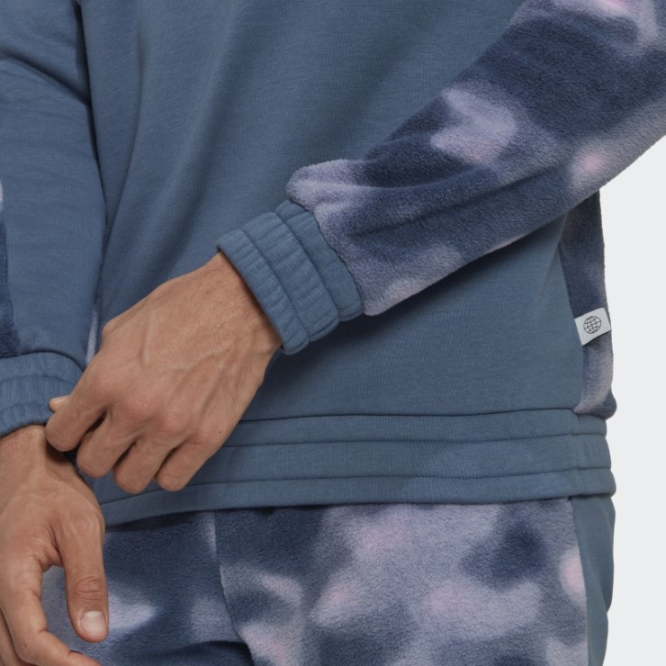 Adidas Polar Fleece Nature Allover Print 1/4-zip Chaqueta Acero