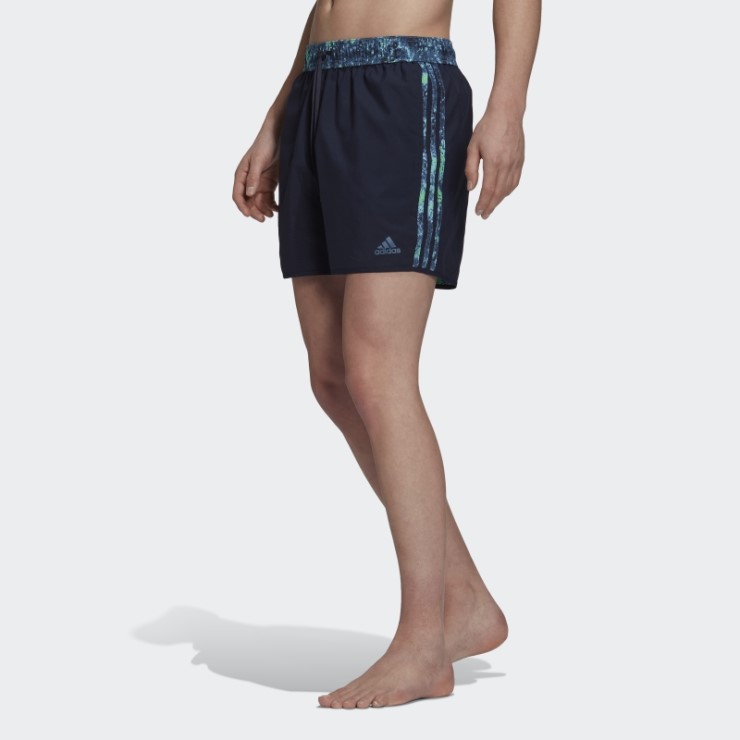 Adidas Shorts De Baño Azules Reversibles Clx Melting Salt De Longitud Corta