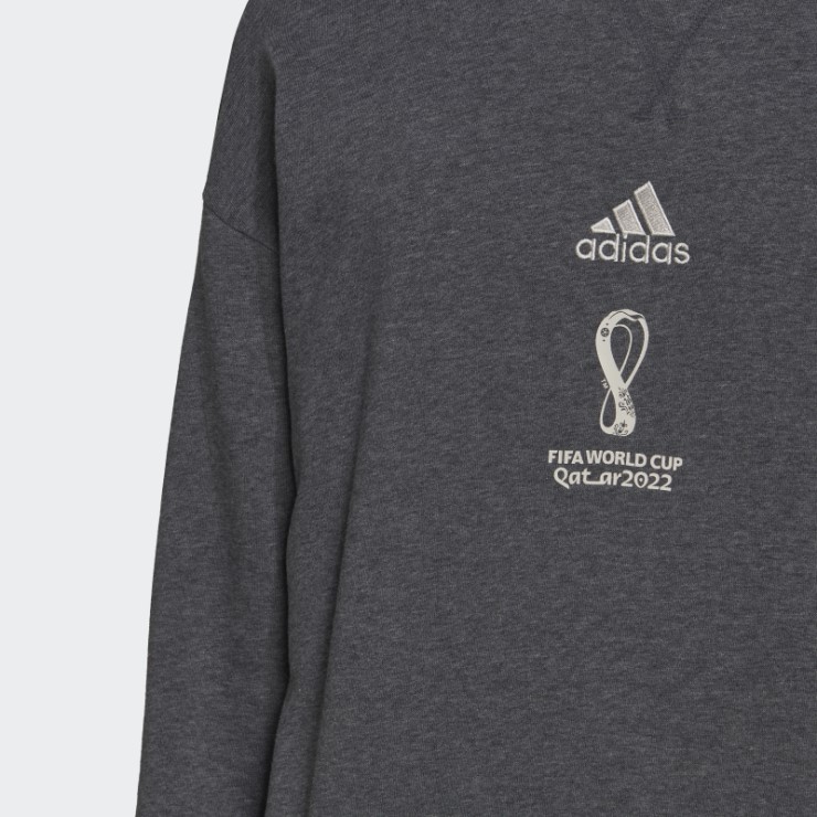 Adidas Sudadera Gris Oscuro Jaspeado Con Emblema Oficial De La Copa Mundial De La Fifa 2022