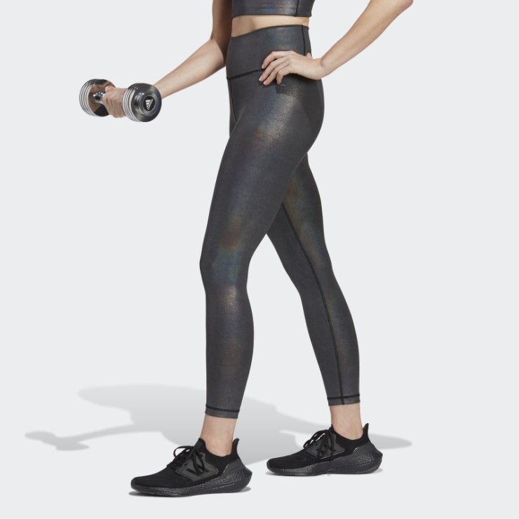 Leggings Negros De Entrenamiento Con Brillo 7/8 Optime De Adidas