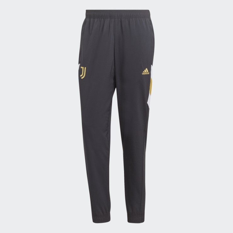 Adidas Pantalones Negros De La Juventus Con íconos Tejidos