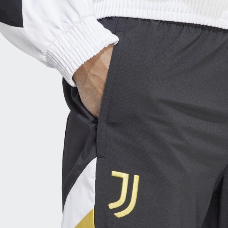 Adidas Pantalones Negros De La Juventus Con íconos Tejidos