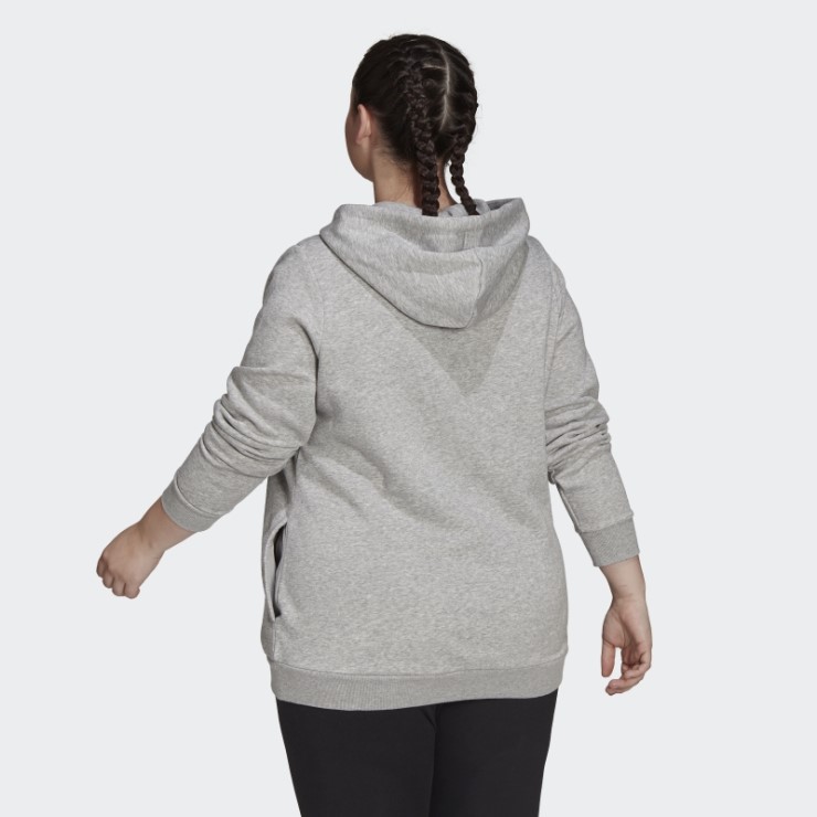 Sudadera Con Capucha De Forro Polar Con Logo Esencial (talla Grande) Adidas Gris Medio