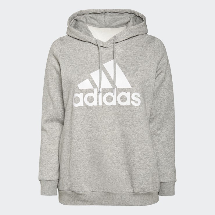 Sudadera Con Capucha De Forro Polar Con Logo Esencial (talla Grande) Adidas Gris Medio