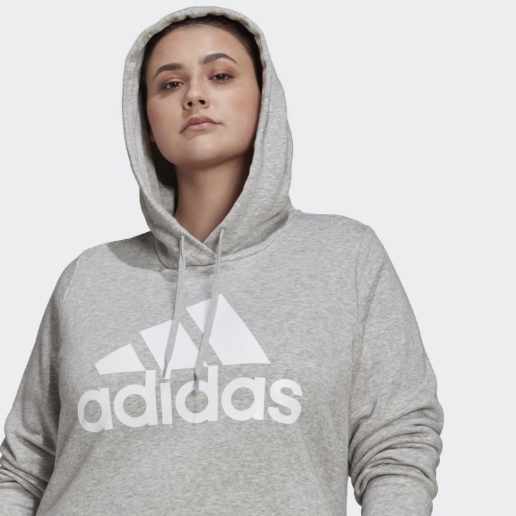 Sudadera Con Capucha De Forro Polar Con Logo Esencial (talla Grande) Adidas Gris Medio