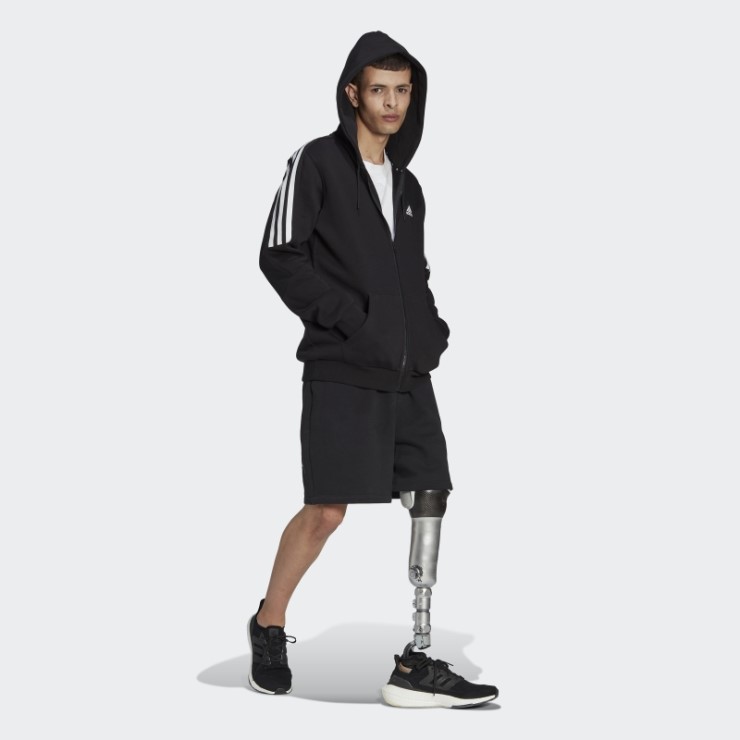 Adidas Sudadera Con Capucha Y Cremallera Completa De 3 Rayas Con íconos Del Futuro Negro