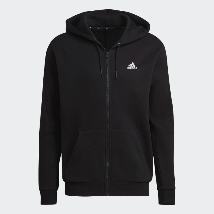 Adidas Sudadera Con Capucha Y Cremallera Completa De 3 Rayas Con íconos Del Futuro Negro