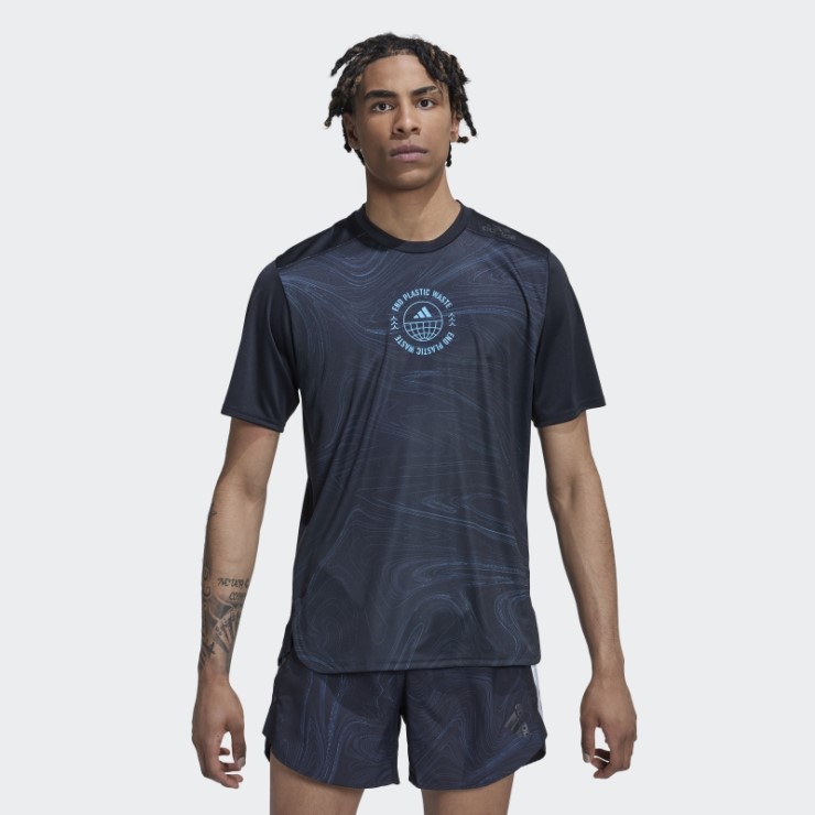 Camiseta Adidas Diseñada Para Correr Por Los Océanos Negra