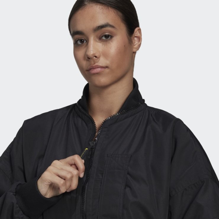 Adidas By Stella Mccartney Chaqueta Bomber Tejida Negra