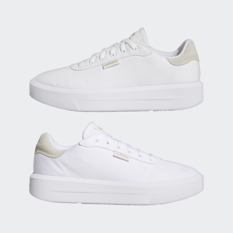 Adidas Court Plataforma Cln Zapatos Blanco