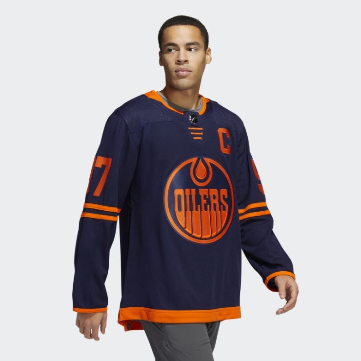 Adidas Azul Marino 09 Ccm-sld Oilers Mcdavid Tercera Camiseta Auténtica