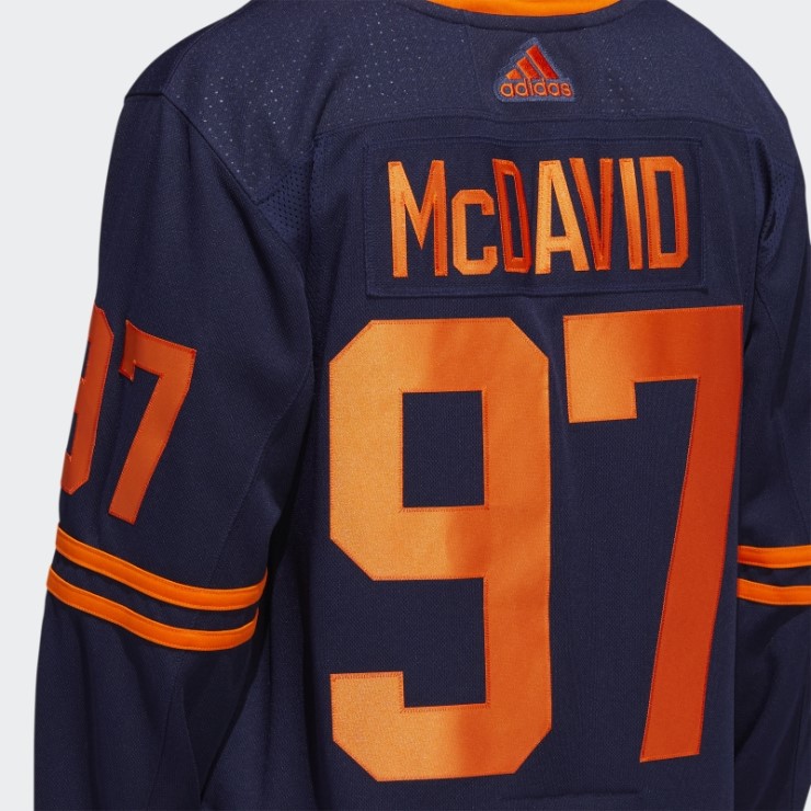 Adidas Azul Marino 09 Ccm-sld Oilers Mcdavid Tercera Camiseta Auténtica