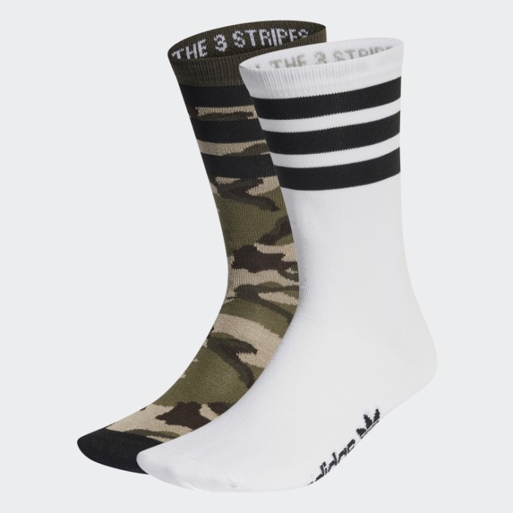Adidas Multicolor Camo Crew Calcetines 2 Pares