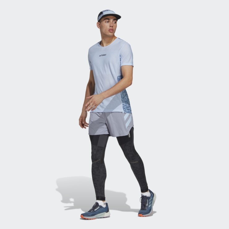 Camiseta Terrex Agravic Pro Trail Running Adidas Azul Amanecer