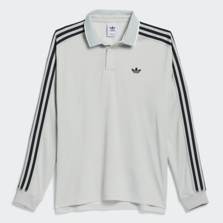 Camiseta Polo De Manga Larga (género Neutral) Gris Adidas
