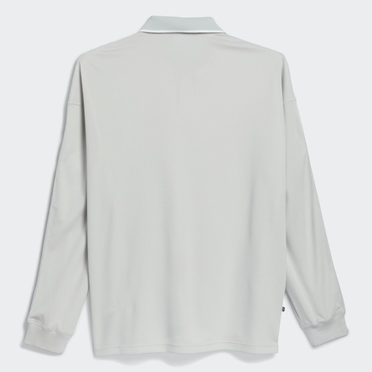 Camiseta Polo De Manga Larga (género Neutral) Gris Adidas