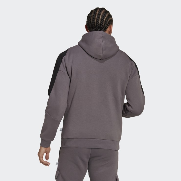 Adidas Sudadera Con Capucha De Forro Polar Con Logo Bordado De Iconos Del Futuro En Gris Trace