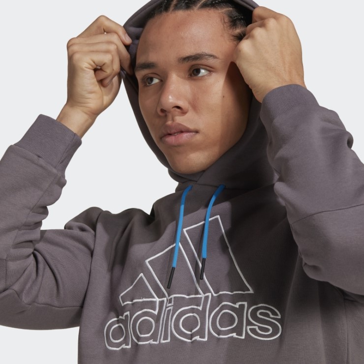 Adidas Sudadera Con Capucha De Forro Polar Con Logo Bordado De Iconos Del Futuro En Gris Trace