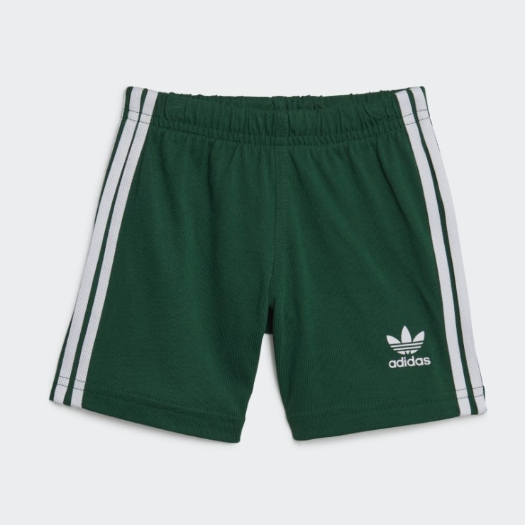 Conjunto Camiseta Trefoil Shorts Verde Oscuro Adidas