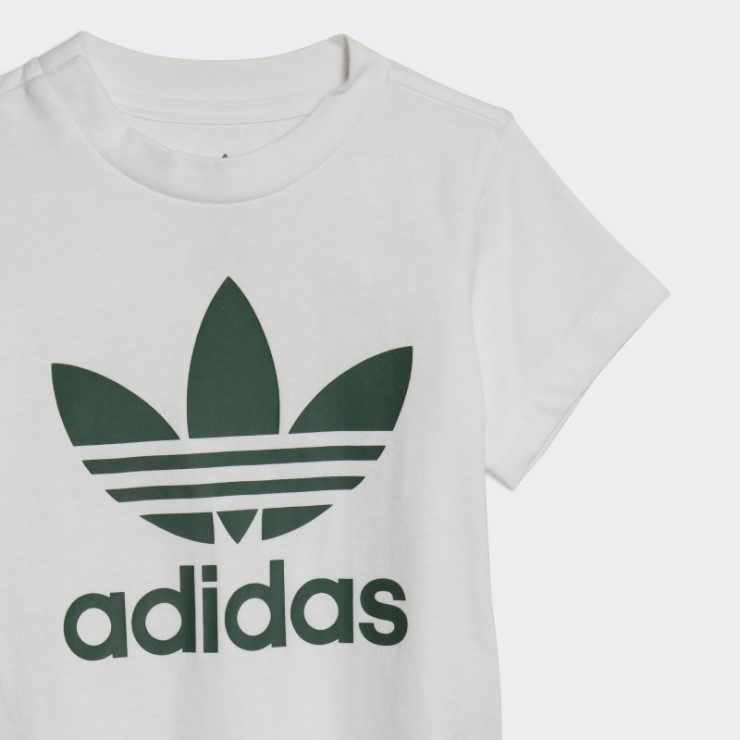 Conjunto Camiseta Trefoil Shorts Verde Oscuro Adidas