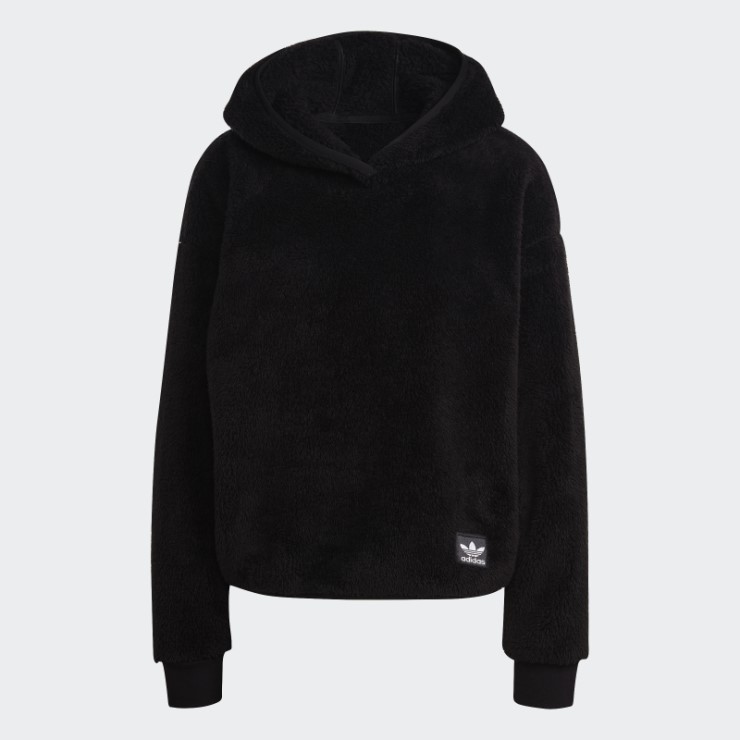Sudadera Con Capucha Essentials+ Fluffy Teddy Negro Adidas