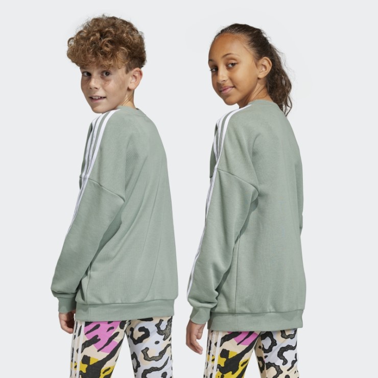 Sudadera Animal Print Crew Adidas Plata Verde