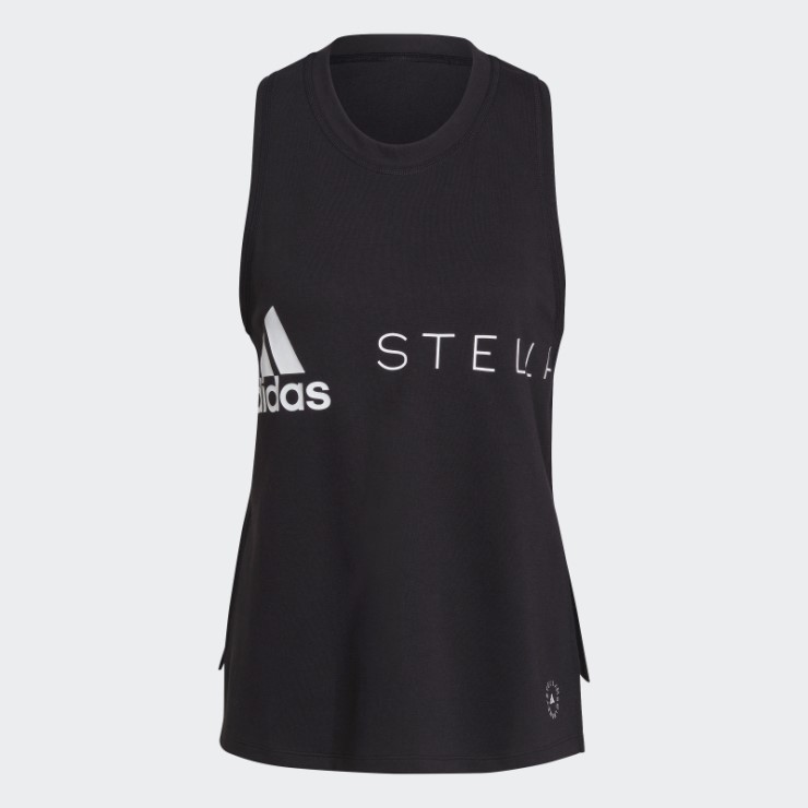 Negro Adidas By Stella Mccartney Sportswear Logo Camiseta Sin Mangas Caliente
