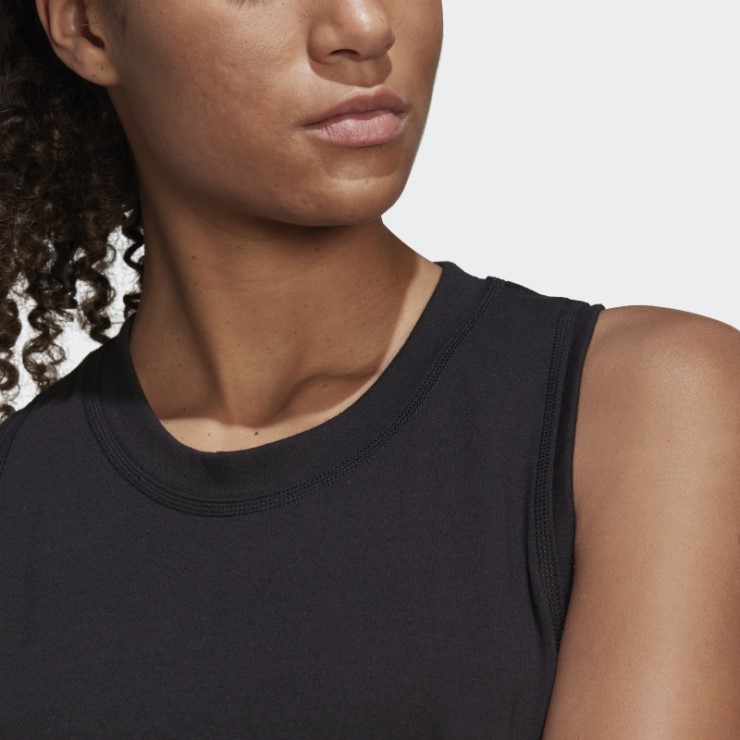 Negro Adidas By Stella Mccartney Sportswear Logo Camiseta Sin Mangas Caliente