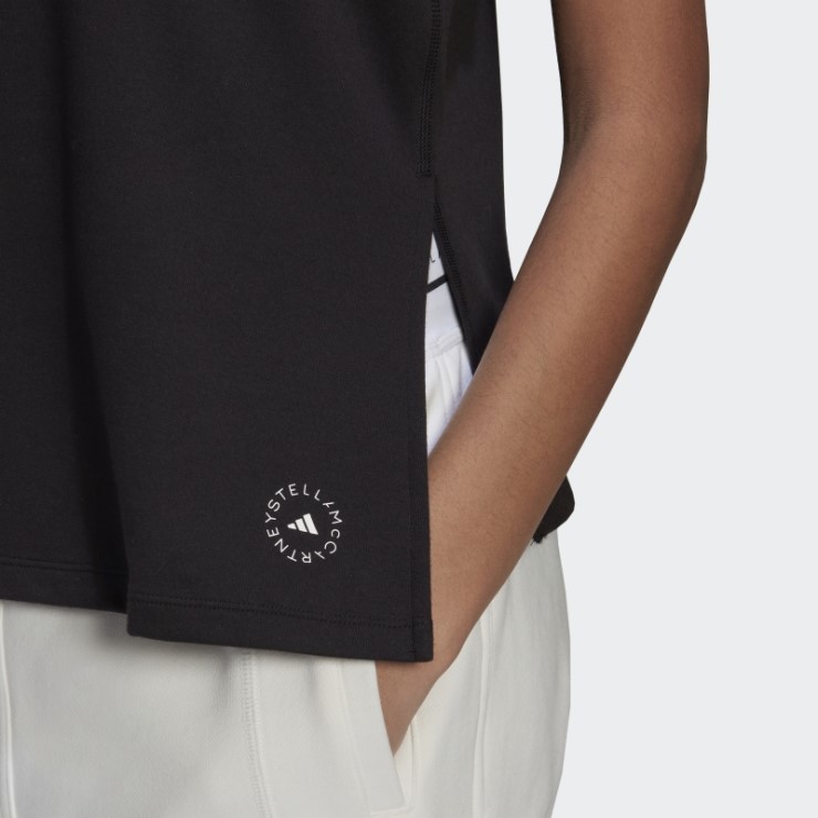 Negro Adidas By Stella Mccartney Sportswear Logo Camiseta Sin Mangas Caliente