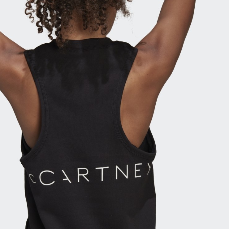 Negro Adidas By Stella Mccartney Sportswear Logo Camiseta Sin Mangas Caliente