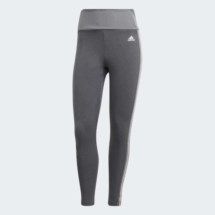 Diseñado Para Moverse Leggings Deportivos De Tiro Alto Con 3 Rayas 7/8 Gris Oscuro Jaspeado Adidas