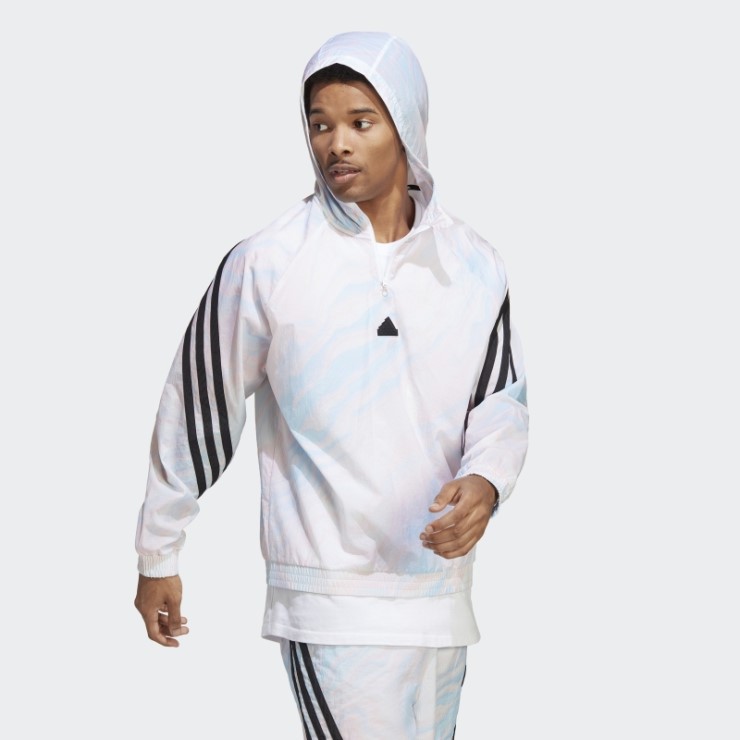 Adidas Sudadera Con Capucha Blanca Con Estampado De íconos Del Futuro