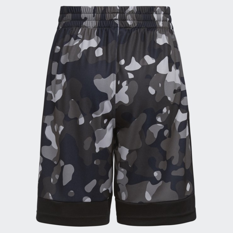 Adidas Shorts Negros Con Estampado Central De Camuflaje