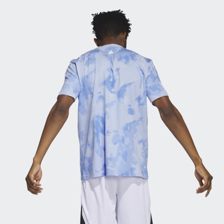 Camiseta Con Gráfico De Baloncesto Adidas Worldwide Hoops Azul Amanecer