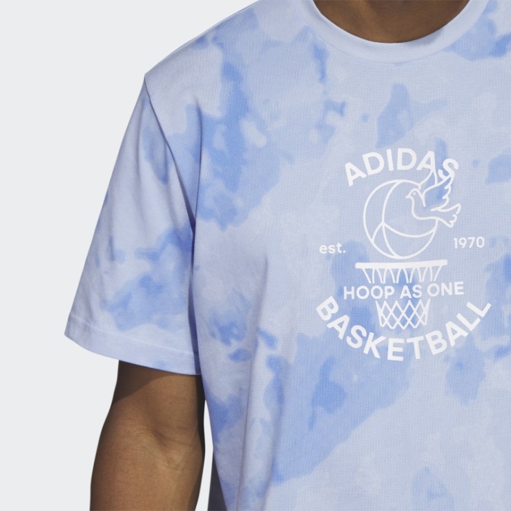 Camiseta Con Gráfico De Baloncesto Adidas Worldwide Hoops Azul Amanecer