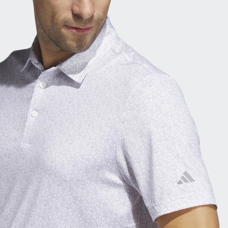 Playera Tipo Polo De Golf Con Estampado Allover Ultimate365 Adidas Blanco